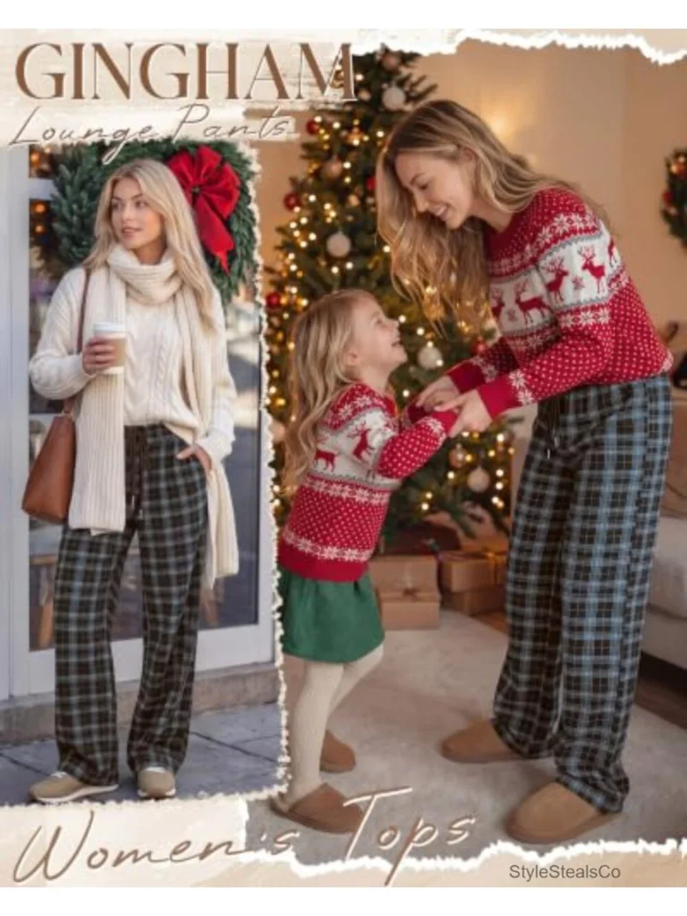 Women's Wide Leg Lounge Pajama Pants with Pockets
